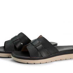 EaseWalk Noir black faux leather slip-ons