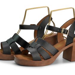 Stratum Noir platform block heel sandals