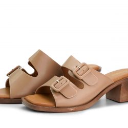 Poise Khaki block heel sandals