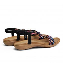 VivaStep Noir black faux leather sandals