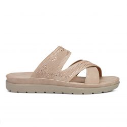 ComfortGlide beige faux leather slip-ons