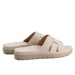EaseWalk Beige faux leather slip-ons