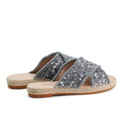 cloudstride Seal Grey cross-strap flat slippers