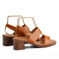 Serena camel block heel sandals