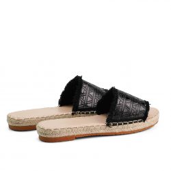Glitzora Noir Black flat slippers