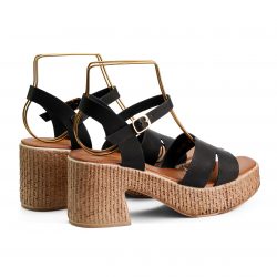 Elevé Noir platform heel sandals