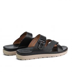 GlideEase Noir black faux leather slip-ons