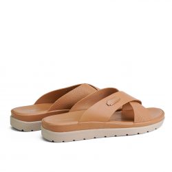 velvra Camel faux leather slip-ons