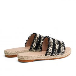 petal-glide noir Black flat slippers