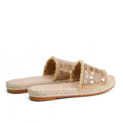 glitzora Golden flat slippers