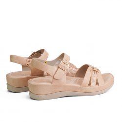 comfiflex-peach-faux-leather-sandals from 2 images. Method=B (R=8,S=4)