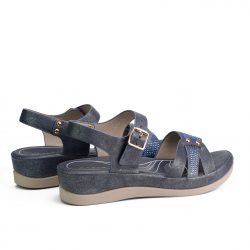ComfiFlex Navy faux leather sandals