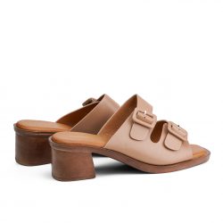 Poise Khaki block heel sandals