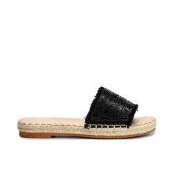 Glitzora Noir Black flat slippers