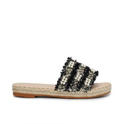 petal-glide noir Black flat slippers