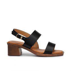 serena noir Black block heel sandals