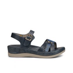 ComfiFlex Navy faux leather sandals