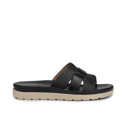 EaseWalk Noir black faux leather slip-ons