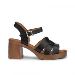 Stratum Noir platform block heel sandals