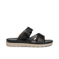 calmstride Black faux leather slip-ons